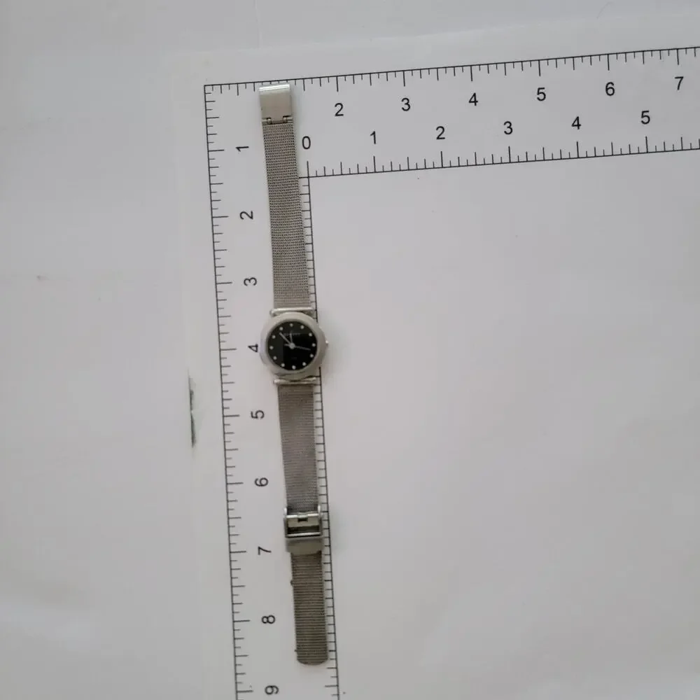 Skagen Womens Watch Black Dial Silver Case Stainless Steel Mesh Bracelet